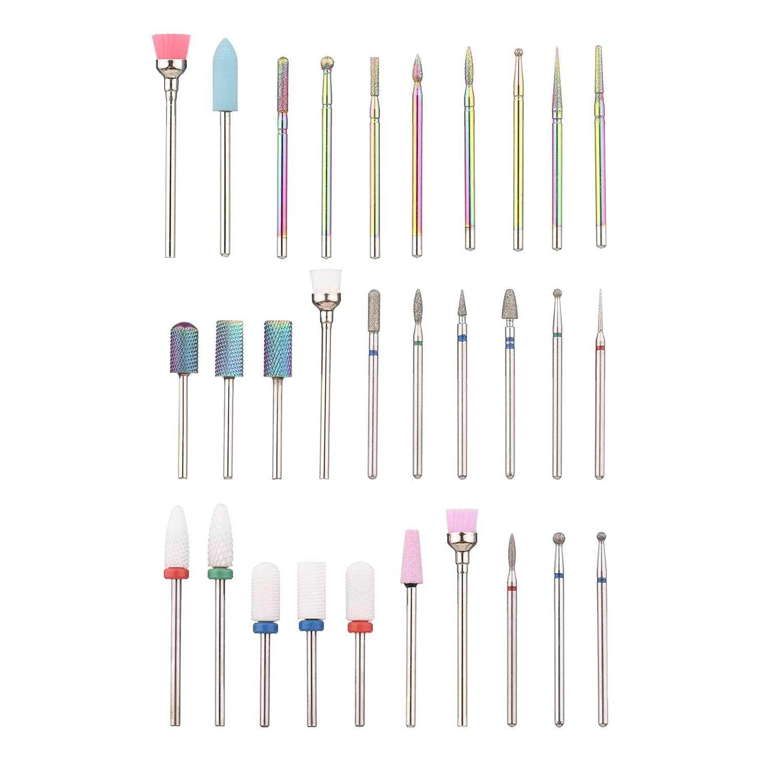 VINGVO Professional Nail Drill Bits Set, 30pcs Tungsten Steel Replacement