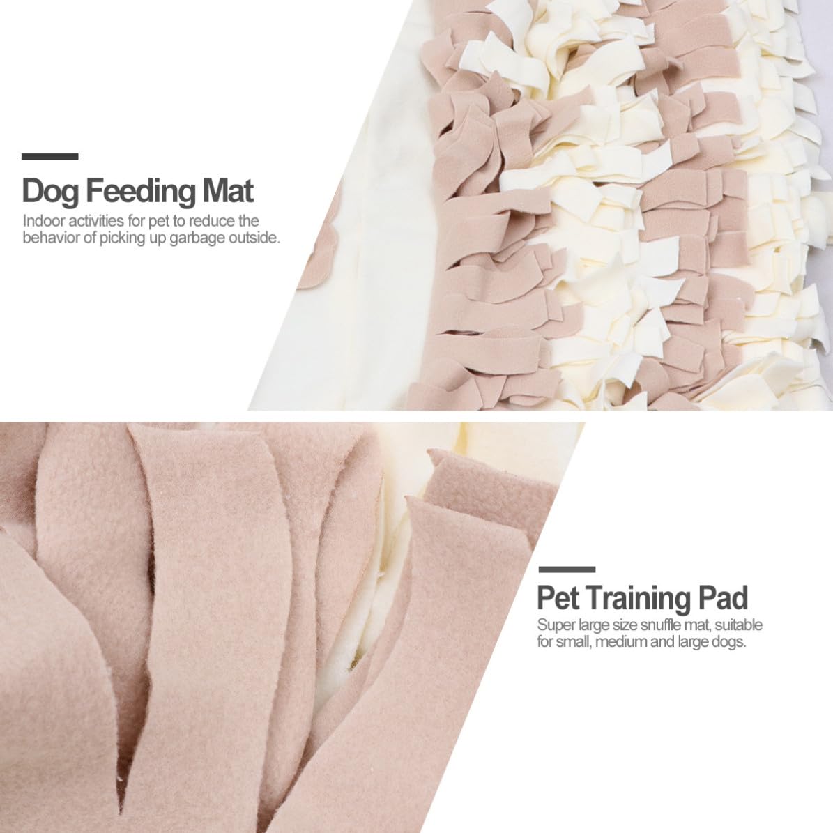 Schnüffelmatte für Hunde mit Slow Food Training, Plüsch, Beige
