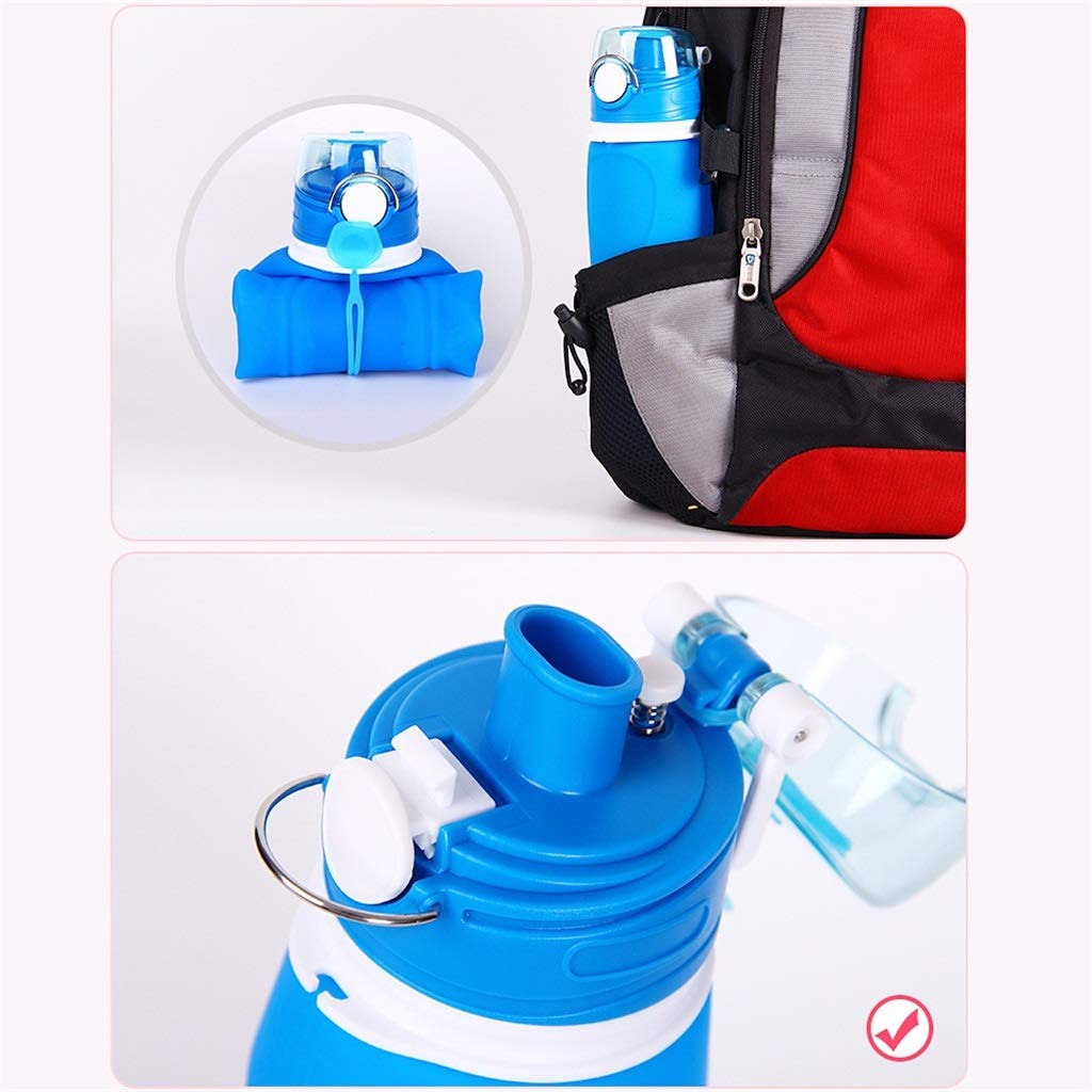 Klappbarer Wasserbecher, 750 Ml Kieselgel Trainieren Auslaufsicher Hitzebeständig Tragbar (5 Farben)