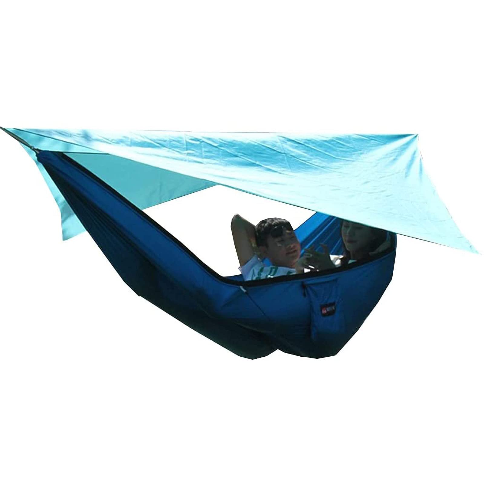 DYTWXG Hamaca para Acampar con mosquitero, para 2 Personas, para Viajes al Aire Libre, de Nailon Ligero, portátil, antivuelco, para Acampar, Hacer Senderismo, mochileros, Viajes, Playa