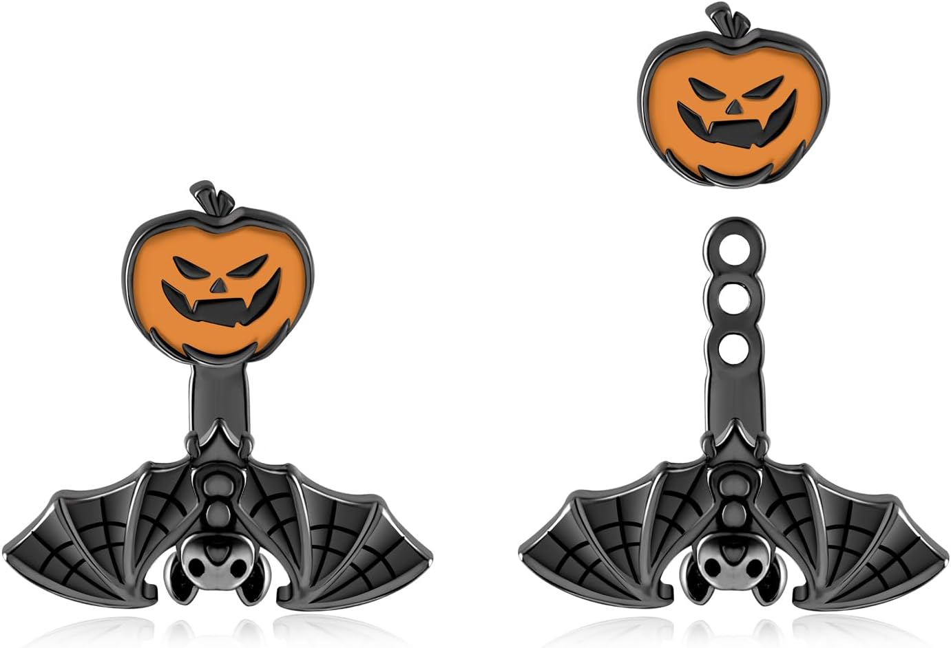 925 Sterling Silver Halloween Earrings - Bat Pumpkin Earrings Halloween Jewelry Gifts for Women men