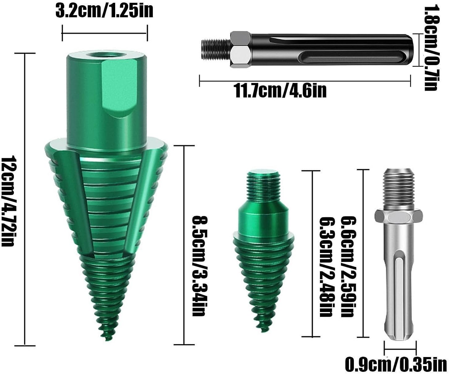Firewood Splitter Set Wood Splitting Household with Storage Case with 2 Handles Farm Kindling Splitter, Round Handle
