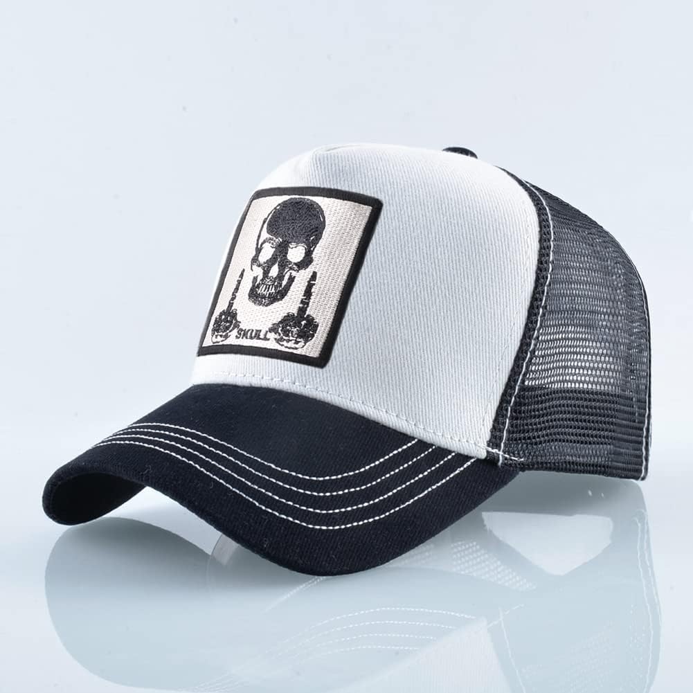 Miniatura 2 de Gorra de béisbol para hombre con parche de calavera bordada, gorra de camionero de hip hop, gorra de camionero para mujer, para cuatro estaciones,