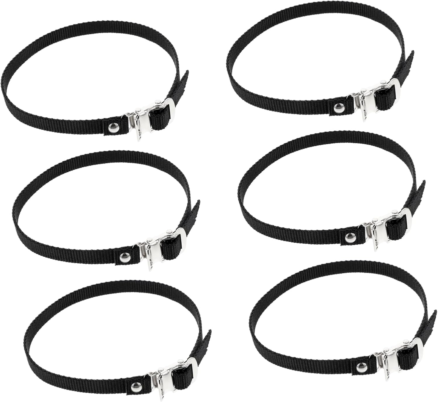 6Pcs Fixing Clamp Straps for Exercise Bike Durable Non Slip Toe Straps Professional Pedal Supply for Stationary and More
