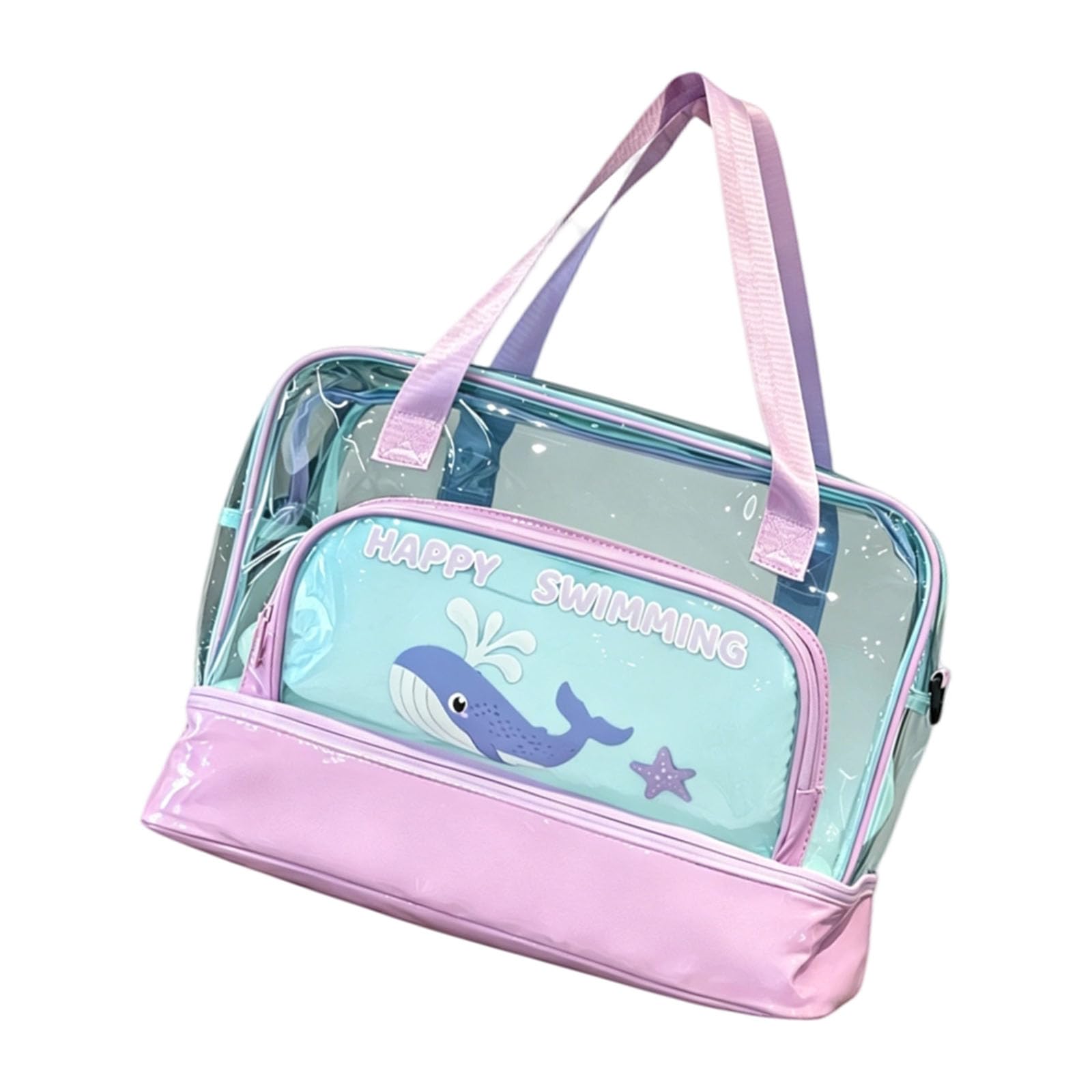 APGLSXY Clear PVC Beach Bag for Pool and Sand Gear Featuring Dry Wet Compartments Beach Accessories Planner
