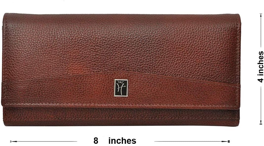 Hawai Women's Simple Leather Wallet Medium Brown