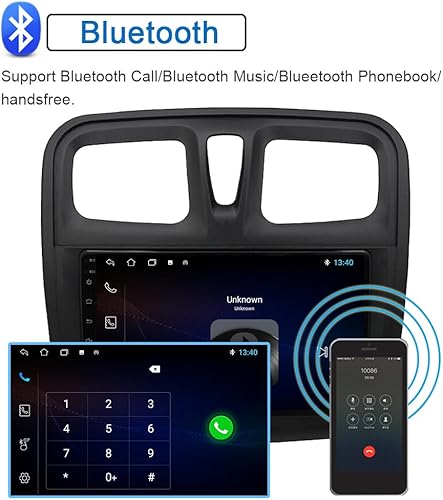 Miniatura 8 de GOJOHO para Renault Sandero Radio 2014-2019 Estéreo de coche inalámbricocon cable Carplay Android Auto 4GB 64GB con pantalla táctil IPS de 9