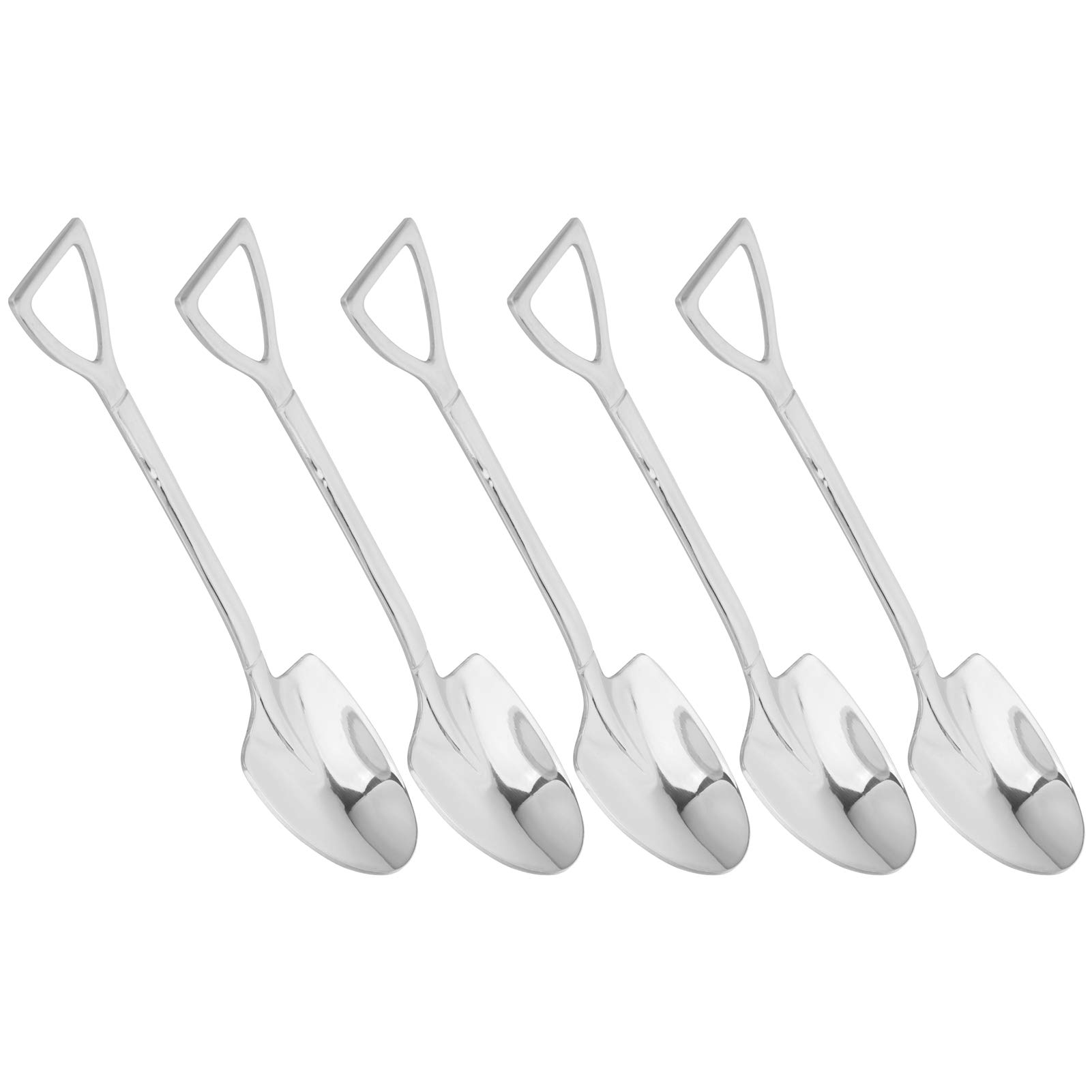 Set van 6 lepels, roestvrij staal, koffielepels, dessert, lepels, roestvrij staal, geschikt voor fruit, cake, koffie, warme dranken, ijs, enz. (6 verschillende soorten lepels