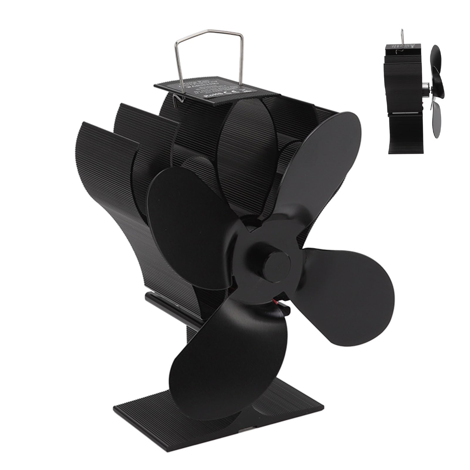 SIXRUN Ventilatore Termoelettrico per Stufe a Legna, Pellet e Gas, 1400 Giri/min, Auto Start, Eco Friendly, Alluminio, Senza Elettricità
