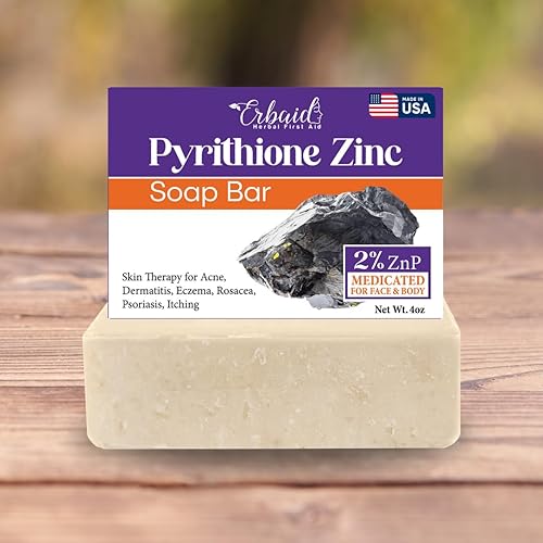 Miniatura 8 de Pyrithione - Barra de jabón de zinc para cara y cuerpo, 4 onzas, 2% ZnP, jabón limpiador reparador de la piel para acné, rosácea, eccema,