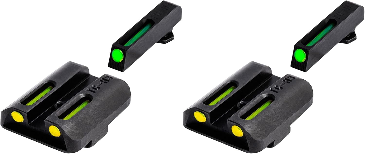 TruGlo TFO Tritium Fiber Optic Handgun Laser Sight Accessories Set with Rear Colors, Fits Glock 17/17L, 19, 22, 23, 24 Models (2 Pack)