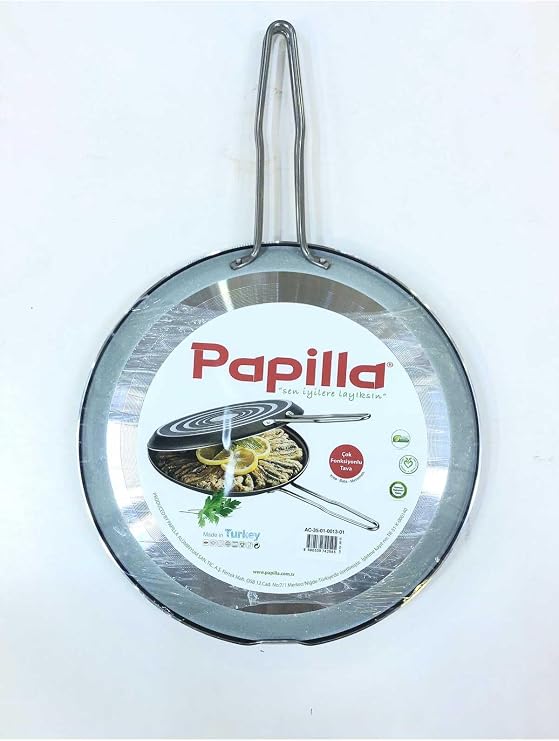 Papilla Redio 32 cm Çift Taraflı Balık Börek Hamsi Krep Menemen Tavası, Yeşil