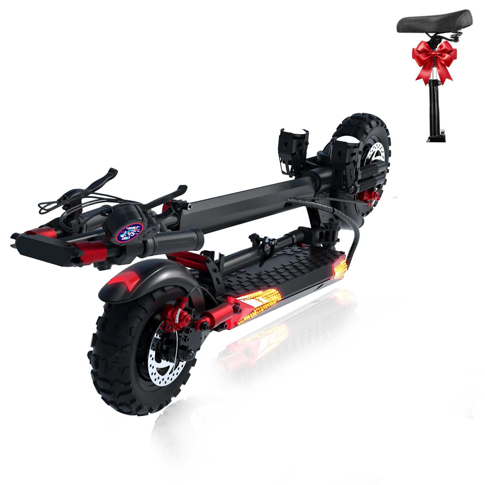Electric Scooter for Adults - 37 Mile Range 34MPH Top Speed 1200W Motor 11 Off-Road Tires 48V18AH Foldable