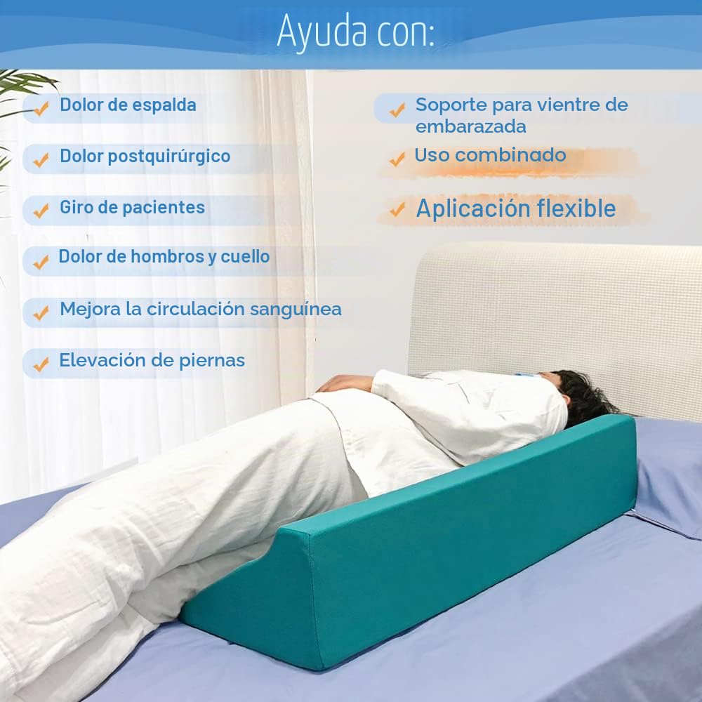 Almohada de cuña de cama para dormir después de la cirugía, almohadas inclinadas de espuma triangular, posicionadores corporales, refuerzo en ángulo para llagas de cama, sueño lateral postquirúrgico