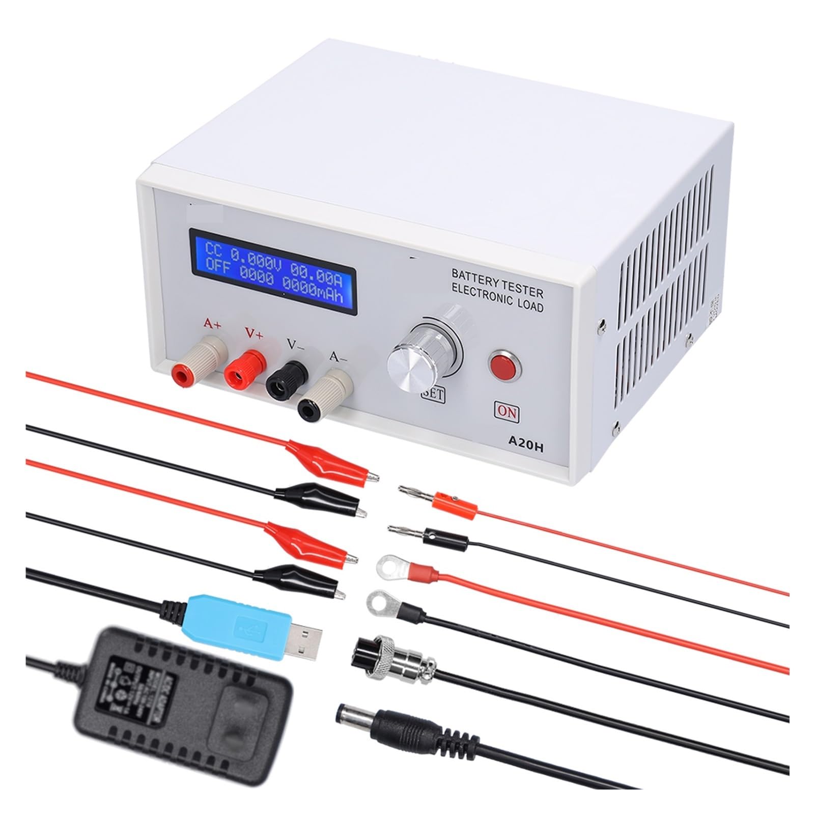 Tester akumulatorów A20H, 30 V, 20 A, 200 W, wielofunkcyjny, elektroniczny rozładowywacz prądu stałego, obsługa oprogramowania komputerowego online Wysoka dokładność