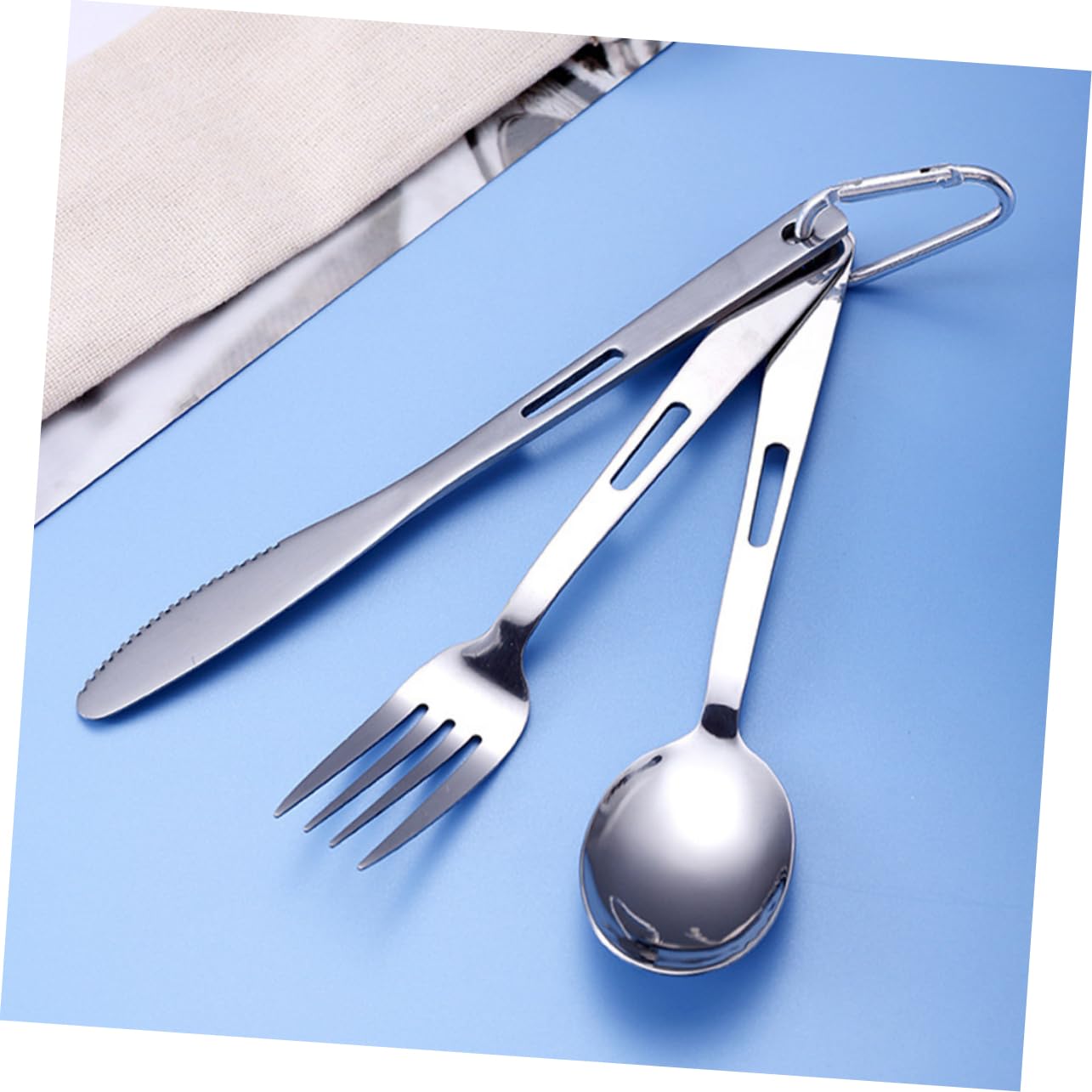 TOYANDONA Posate Da Viaggio in Acciaio Inox Stoviglie Portatili Per Picnic Campeggio Barbecue Utensili Da Campeggio Leggeri e Compatti