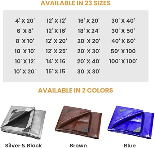 Vista 36 de Whiteduck - Lona de poliéster de alta resistencia color marrón de 16 mil, impermeable, resistente a los rayos UV, a prueba de desgarros y roturas