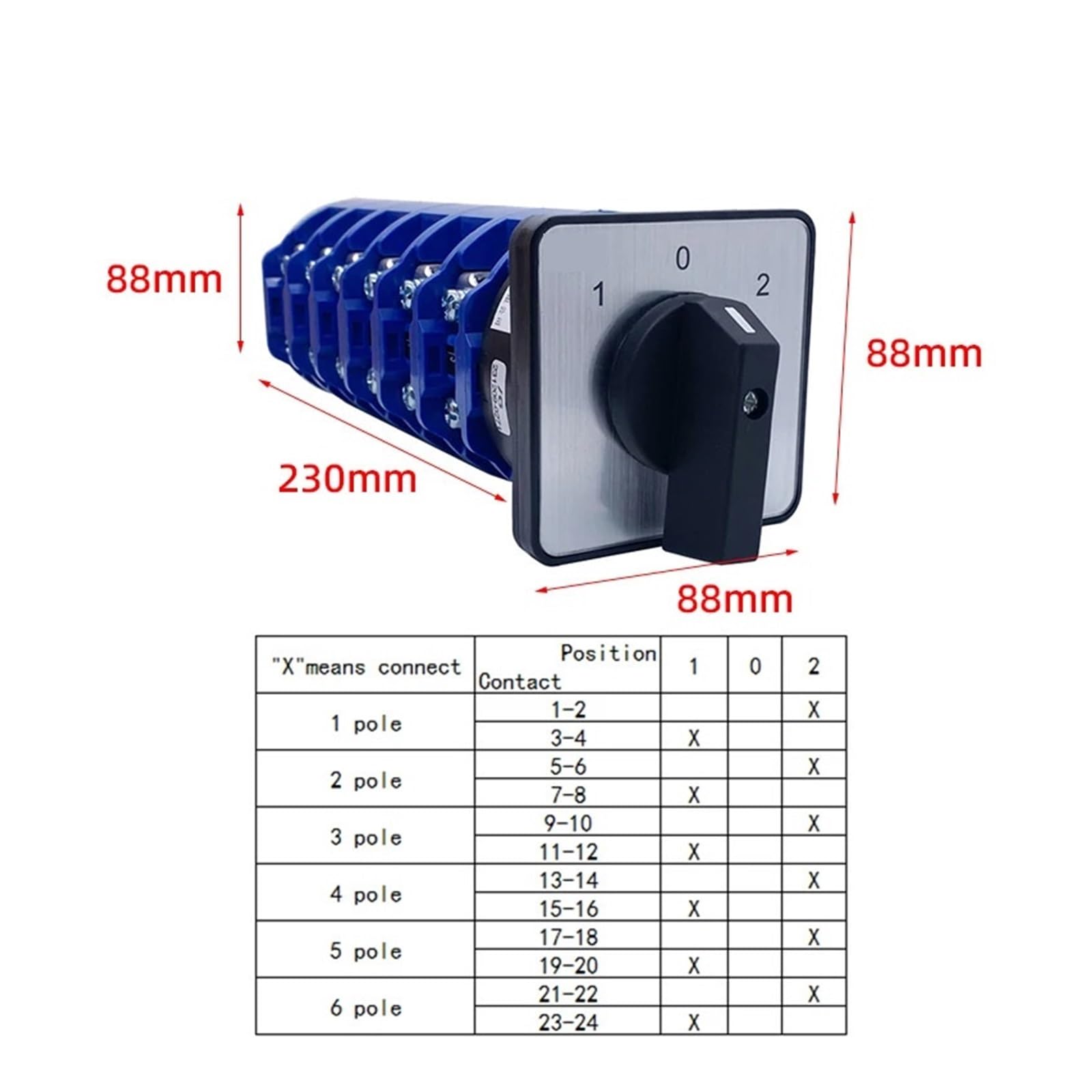 LW26-160/6 Interruptor de Leva de Transferencia, generación de energía de Red de Seis Cables, conmutación de Potencia Dual, Arranque, Perilla de rotación inversa, 160 A