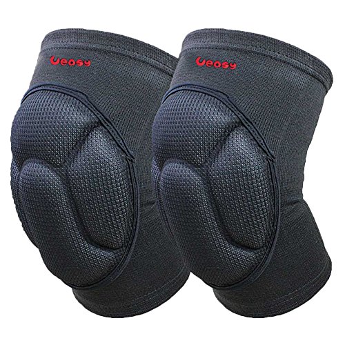 Ueasy Knee pad Breathable Knee Support Crashproof Antislip Leg Knee Sleeve Protective Pad One Pair (Black)
