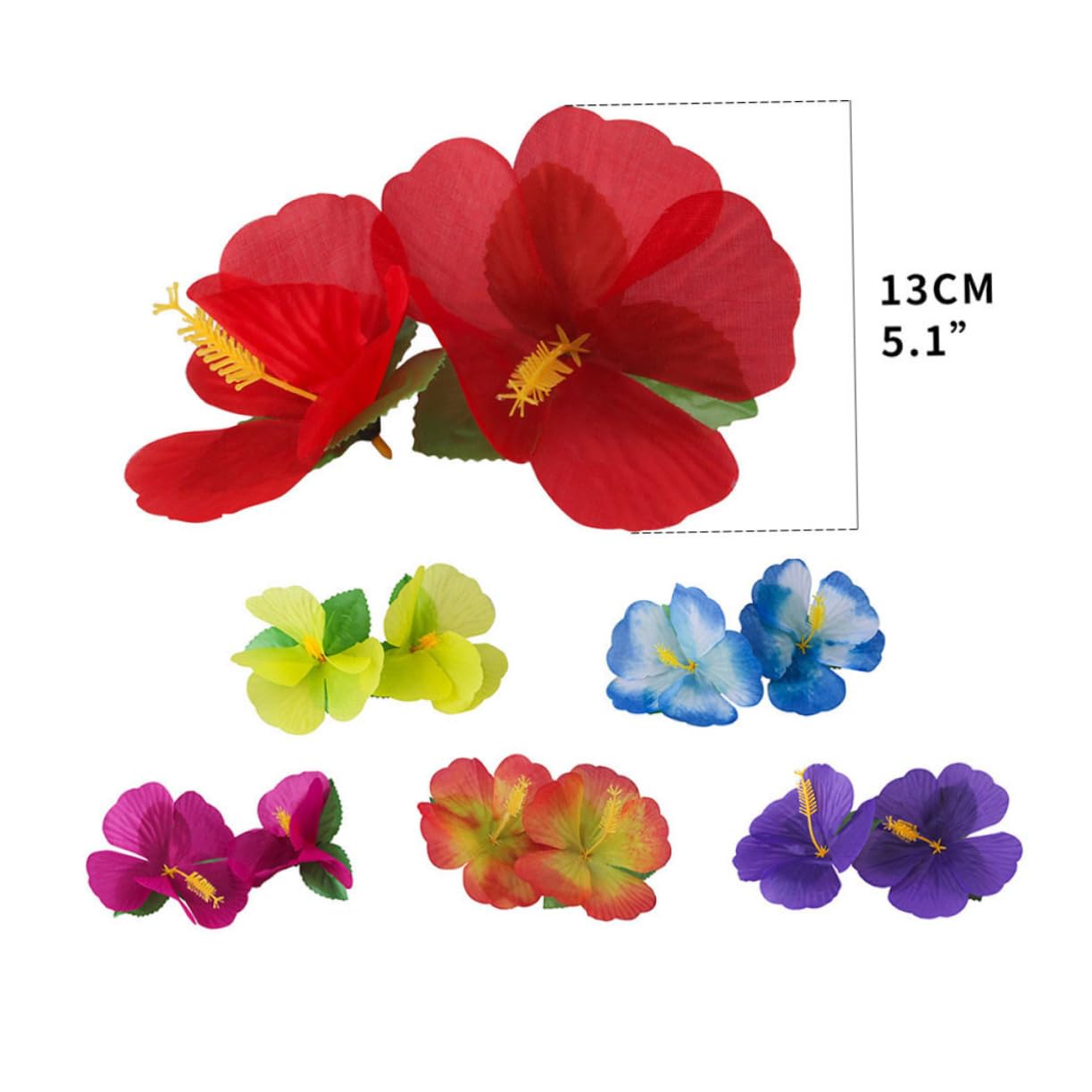 COLLBATH Hawaiian Luau Party Decoration 41pcs Colorful Table Skirt Monstera Plant Party Table Cover Random