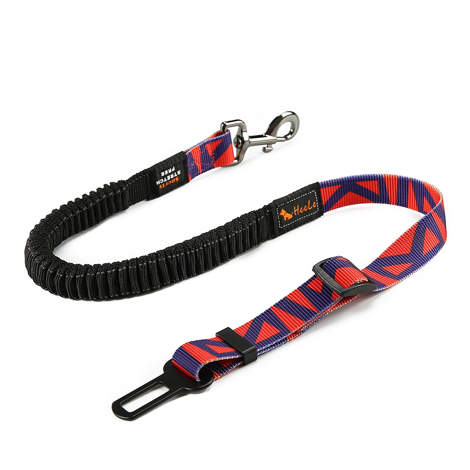 Dewkou 1 PC Pet Dog Car Seat Belt, Adjustable Elastic Telescopic Car Traction Ropes, with Metal Buckle, Explosion-Proof Safe Traction with Ropes, Suitable for Most Car and Pet (Multicolored)