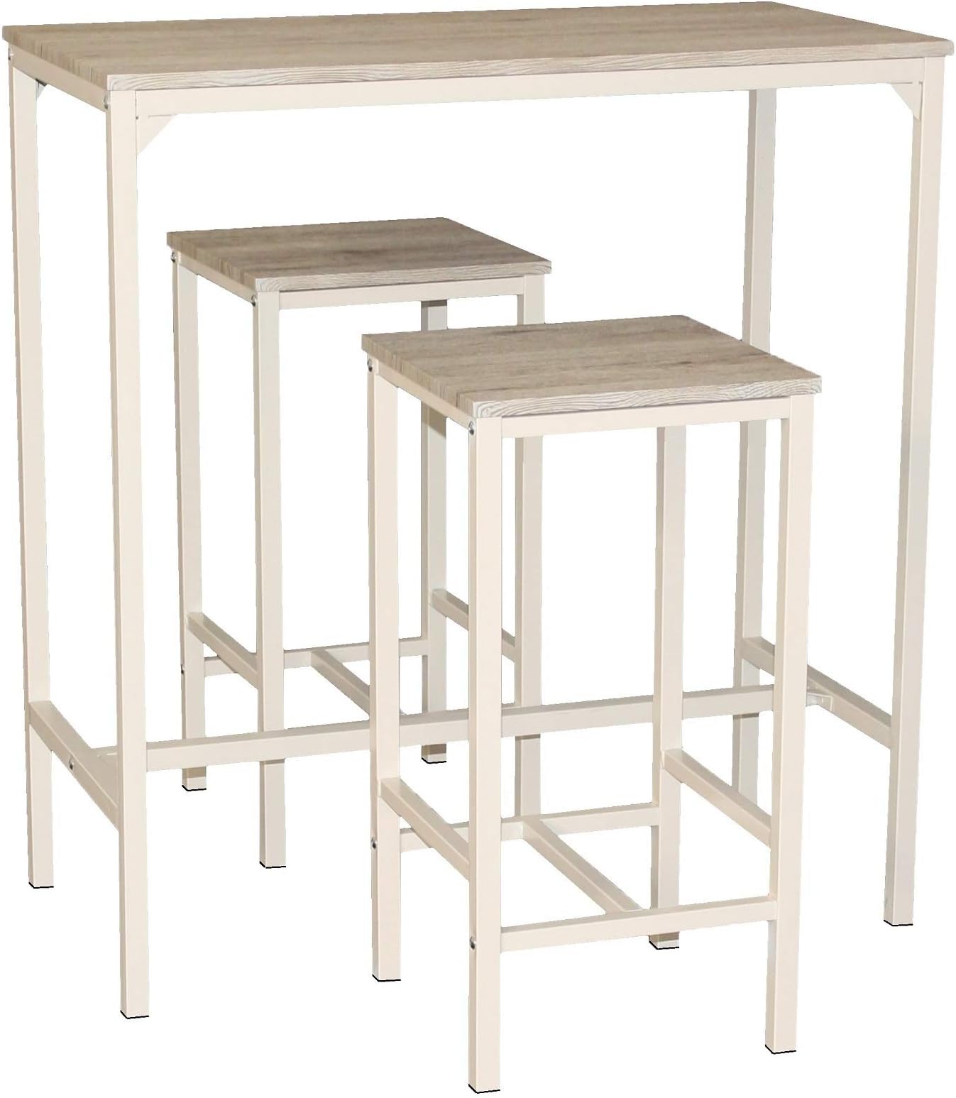 YELLOO Mod. BRASIL Set Home Bar Table and 2 Stools Furniture Kitchen Living Room