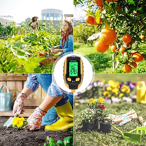 Foto von Feuchtigkeitsmessgerät Pflanzen, 4 in 1 Boden PH Wert Messgerät Wasserstandsanzeiger Pflanzen Boden Moisture Meter mit Zimmerpflanzen Gießanzeiger für Topfpflanzen, Blume, Gartenarbeit,Landwirtschaft