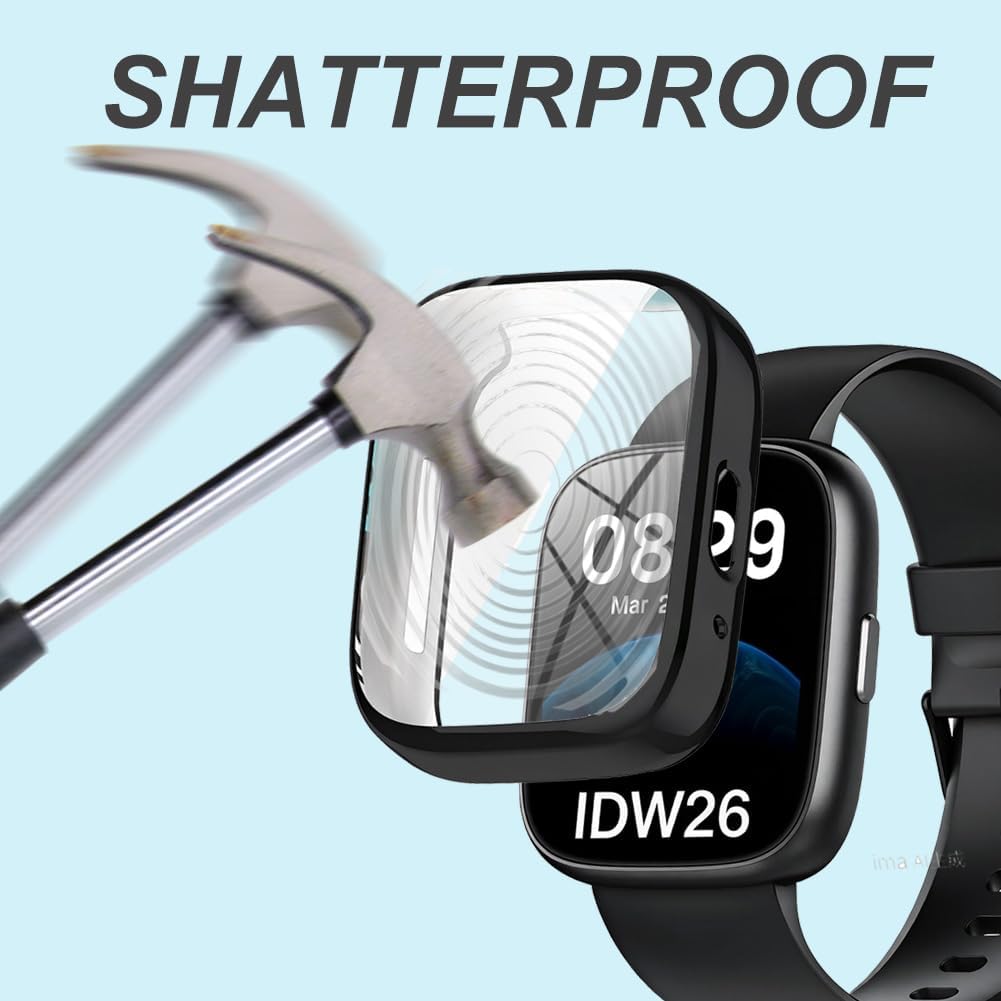 TPU Case with Built-in Screen Protector for Cillso LODIMEKE IDW26 1.83" Fitness Tracker Smart Watch, Full-Body Protection, 9H Shockproof image 5