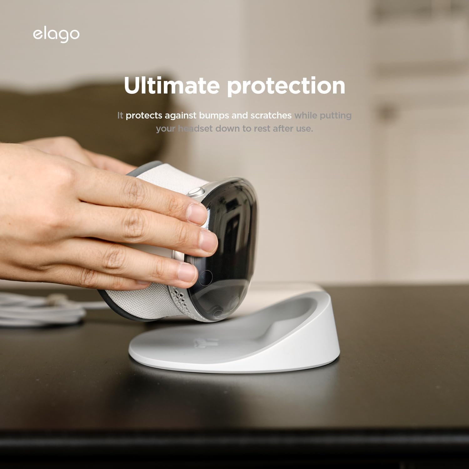 elago Tray Compatible with Apple Vision Pro Stand, Shock and Scratch Protection pad, Precisely Shaped Grooves for the Vision Pro