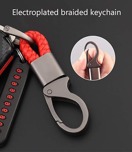 Miniatura 6 de ontto Funda protectora para llaves Audi con textura de fibra de carbono, para evitar caídas y arañazos, ABS de moda + goma natural azul