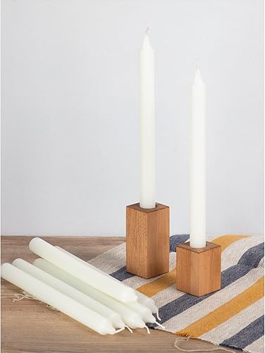 Miniatura 6 de CANDWAX Velas cónicas color marfil, paquete de 4, 10 pulgadas, sin perfume, velas de cena y mesa, combustión lenta, sin goteo y sin humo