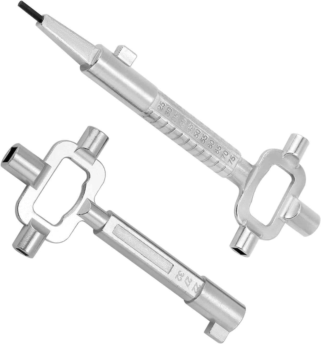 Anhoer 2 St ck Universal Bauschl ssel Architektenschl ssel Zinklegierung Baustellenschl ssel mit Zylinder-Messlehre Schaltschrankschl ssel zum  ffnen Einsteckzylinder Schlo  Silber