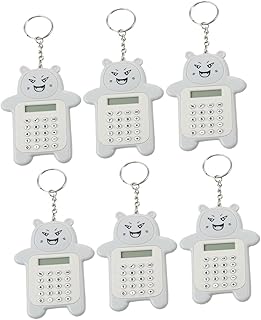 Operitacx 6 Peças Chaveiro Calculadora Chaveiro Eletrônico Design Calculadora Calculadora De Bolso Portátil Novidade Calculadora Crianças Chaveiro Calculadora De Desenhos Animados