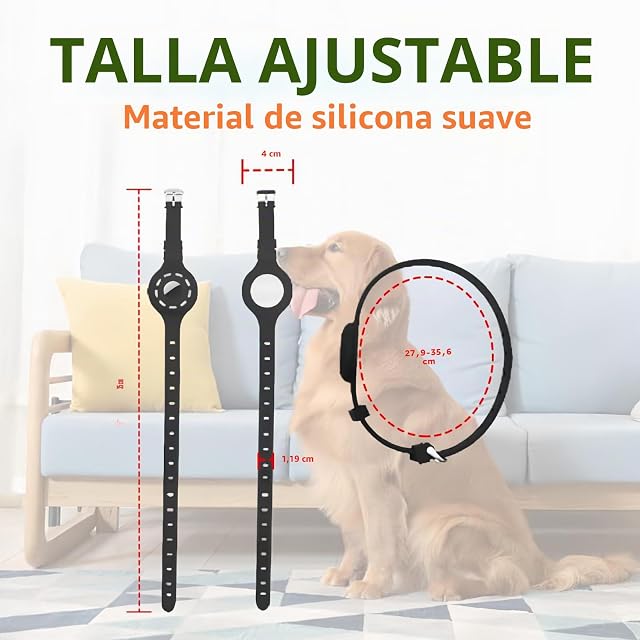 Foto 2 de 7 de LiRui.R Airtag Funda Protectora de Silicona Que Brilla en la Oscuridad Collar Ajustable Collar Llamativo…