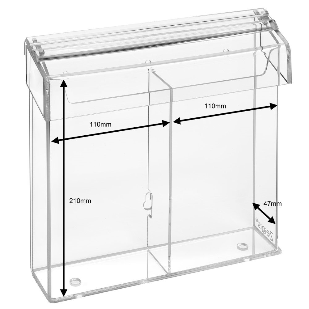 Zeigis®, espositore formato DIN A4 per volantini, in formato verticale, resistente alle intemperie, per esterni, con sportello, in vetro acrilico trasparente