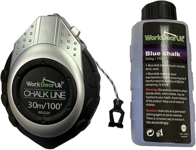 WorkGearUk 30m Chalk Line Reel Set WG-CL01