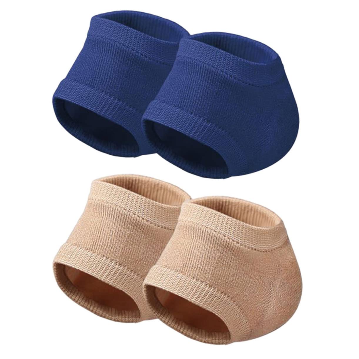 SOESFOUFU 2 Pairs Elastic Heel Socks Gel Heel Protectors for Cracked Feet Moisturizing and Comfortable for Men and Women Skin Tone