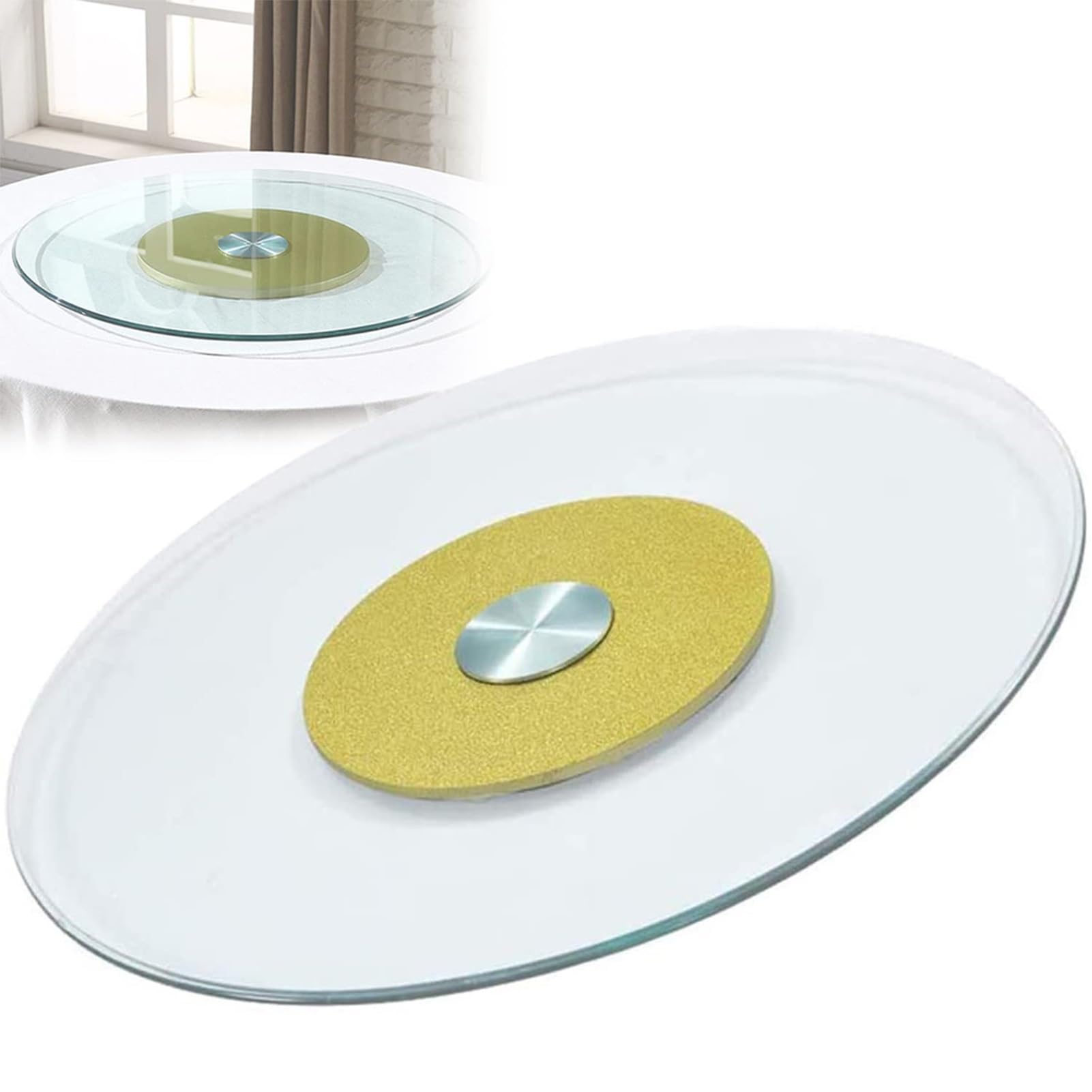 Plateau rotatif en verre trempé haut de gamme pour partager vos repas avec élégance