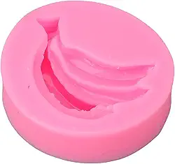 Aramox Banana Silicone Mold Banana Fondant Mold Flexível Flexível, para Decoração de Bolos Cubos de Gelo de Doces, Lava -louças de Forno de Microondas Seguro