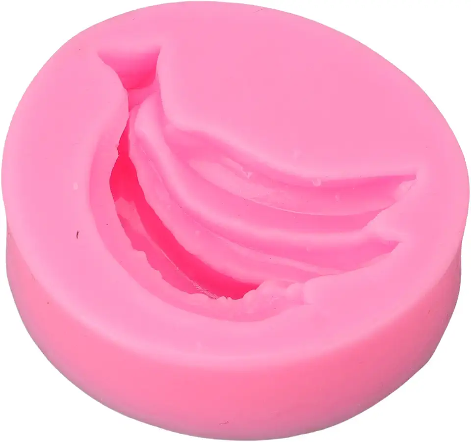 Aramox Banana Silicone Mold Banana Fondant Mold Flexível Flexível, para Decoração de Bolos Cubos de Gelo de Doces, Lava -louças de Forno de Microondas Seguro
