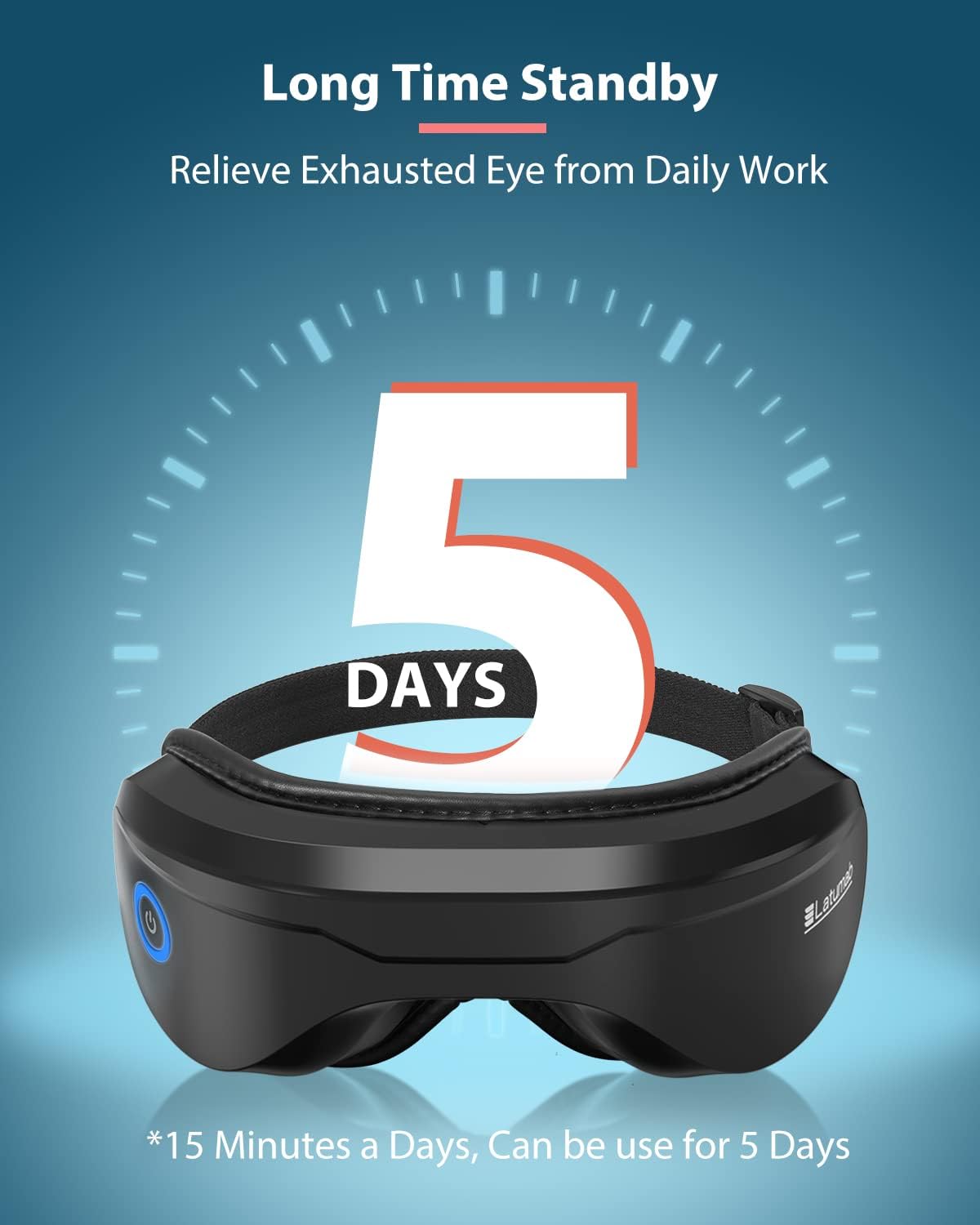 latumab Eye Massager with Heat, Eye Therapy Massager with Compression, Vibration, Bluetooth Music, Relieve Eye Strain Dark Circles Eye Bags Dry Eyes Improve Sleep, Ideal Gifts for Women/Men, Black