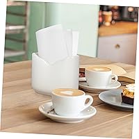 Vista 7 de UPKOCH Servilletero de cerámica Café Blanco Toallero Cerámica