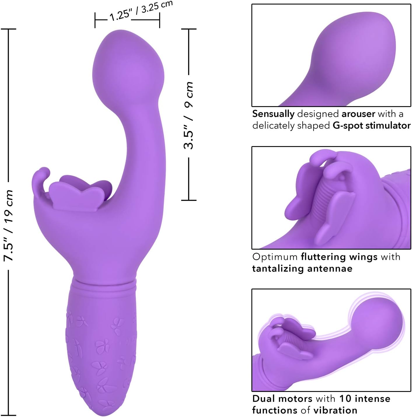 CalExotics SE-0783-15-3 Butterfly Kiss® Rechargeable Butterfly Kiss® - Purple