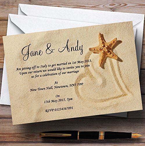 Sandy Beach Romantic Personalized Wedding Invitations