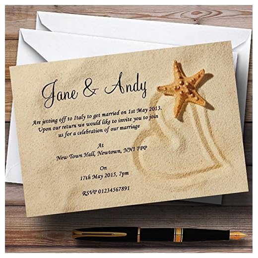 Sandy Beach Romantic Personalized Wedding Invitations