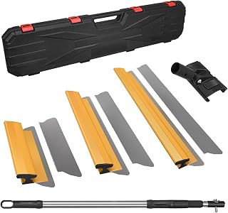 FUNTECK Skimming Blade Set with Replacement Blade Inserts | 12”, 20” & 30” Blades + Smoothing Spatula with Extension Handle | Extruded Aluminum & Stainless Steel Construction