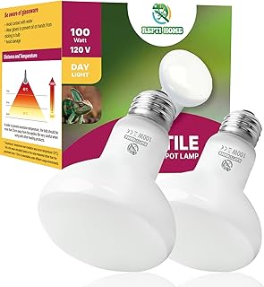 Reptile Heat Lamp Bulbs, Simulate Natural Sunlight Heat Light Bulb, 2 Pack 100W Amphibian Terrarium Basking Spot Lamp for Reptile, Bearded Dragon, Lizard, Turtle, Snake