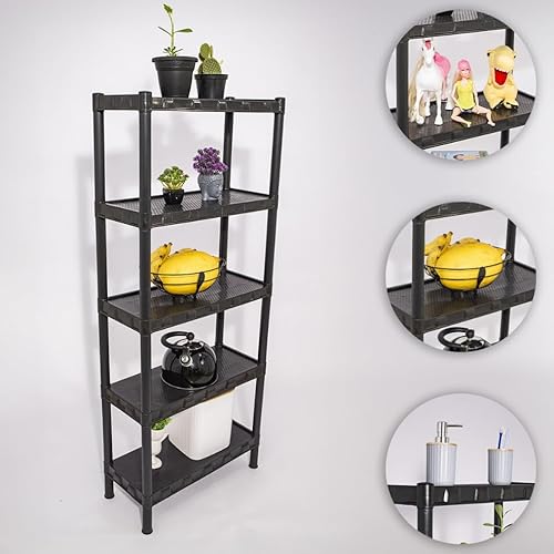 Estante com Prateleira Organizadora de Plástico Modular Multiuso para Cozinha Quarto Livros (5 Prate