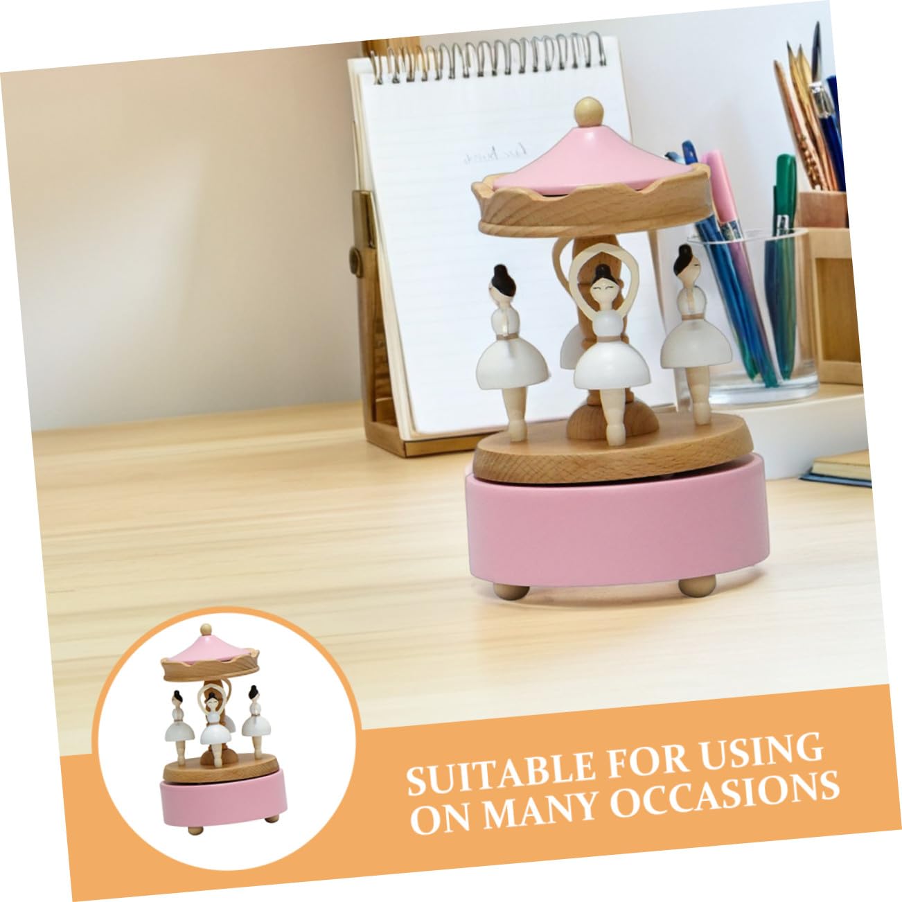 Caja de Música de Madera con Bailarina Giratoria Artesanal Elegante Regalo para Cumpleaños Aniversario y San Valentín para Niñas y Amantes del Ballet