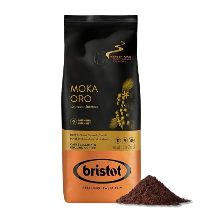 Bristot Moka Oro Ground Coffee – Italian Espresso – Medium